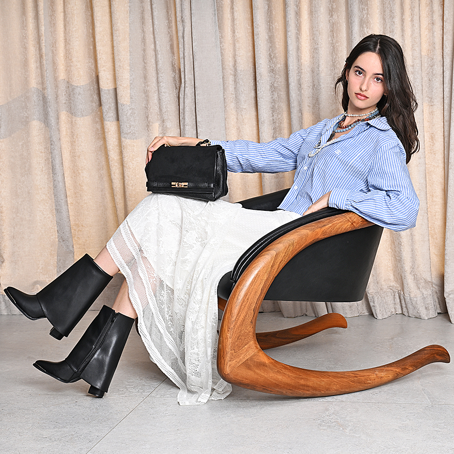 botine damă piele ecologică negru 6