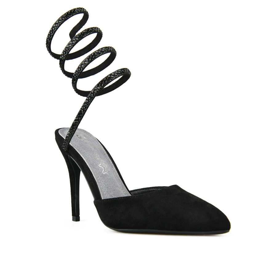 γυναικεία παπούτσια ύφασμα μαύρο 2