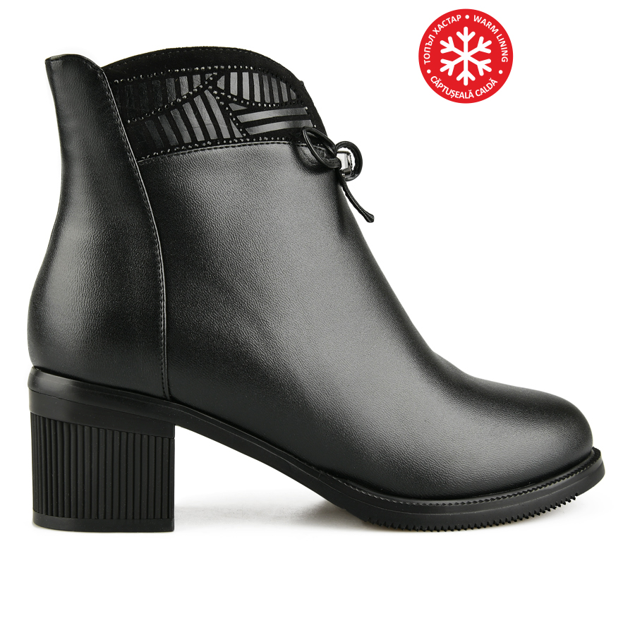 botine damă piele ecologică negru 0