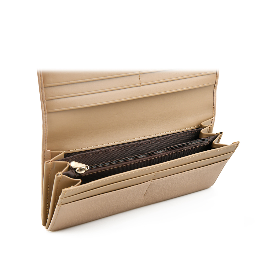γυναικείο πορτοφόλι οικολογικό δέρμα μπεζ 2