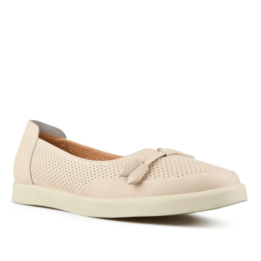 дамски обувки естествена кожа бежови 2