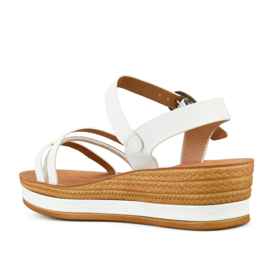sandale damă piele ecologică alb 2