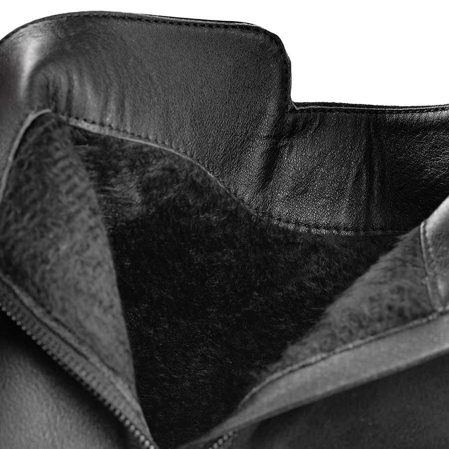 botine damă piele ecologică/textil negru 6