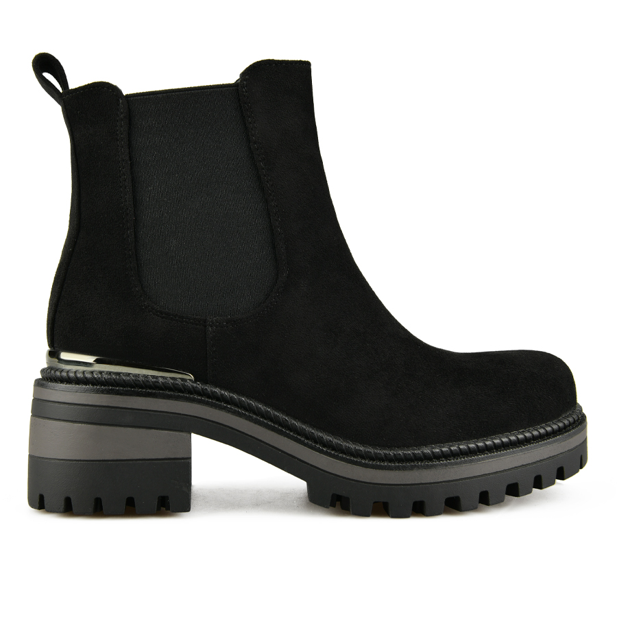 botine damă textil negru 0