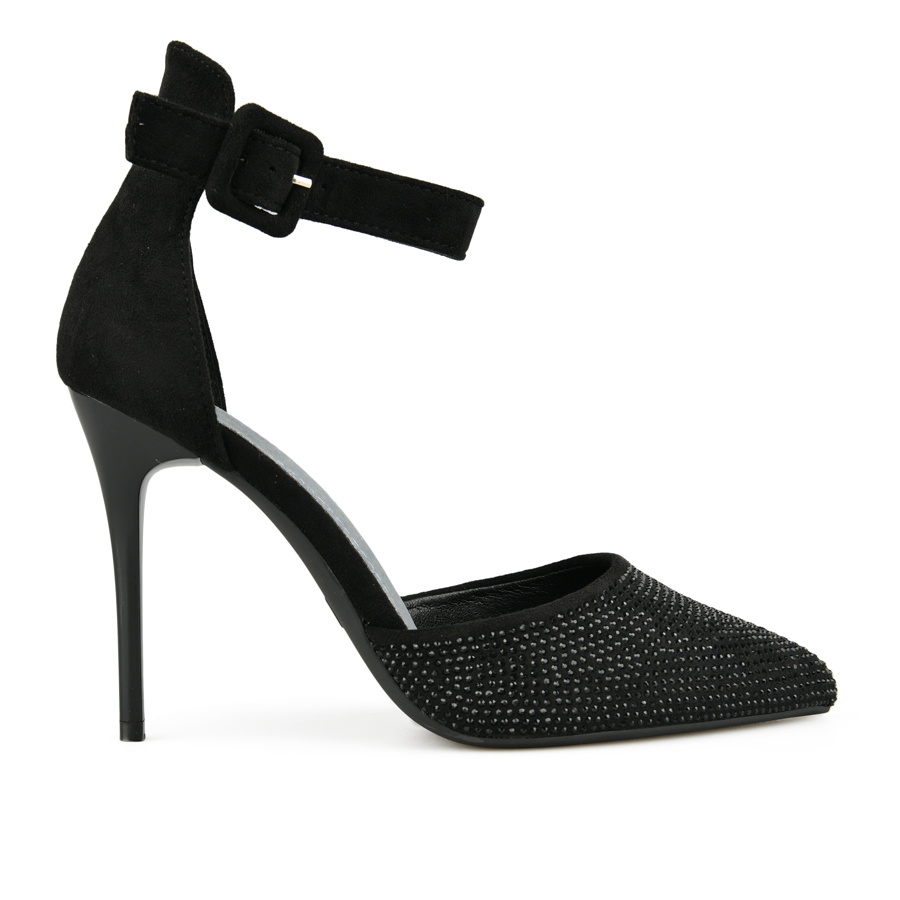 γυναικεία σανδάλια ύφασμα μαύρο 0