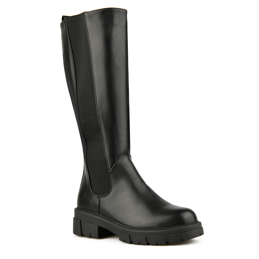 cizme damă piele ecologică/textil negru 1