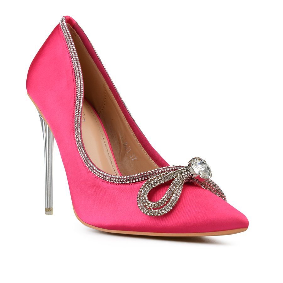 pantofi damă textil roz închis 2