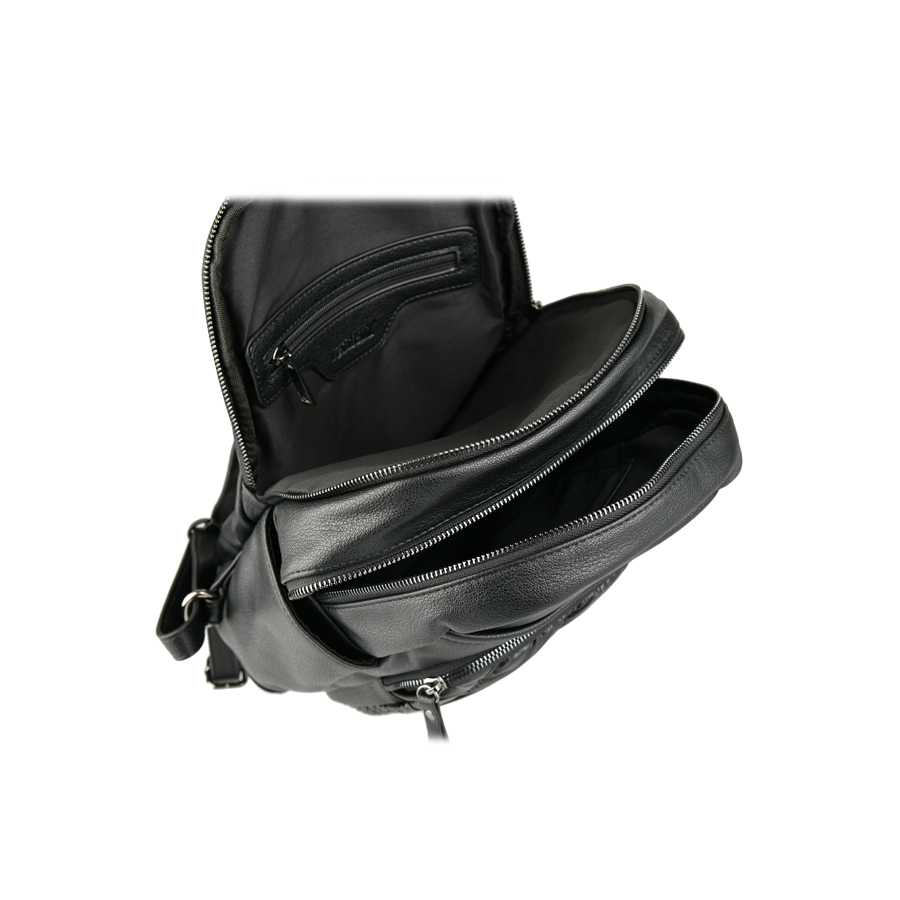 дамска раница еко кожа/текстил черна 2