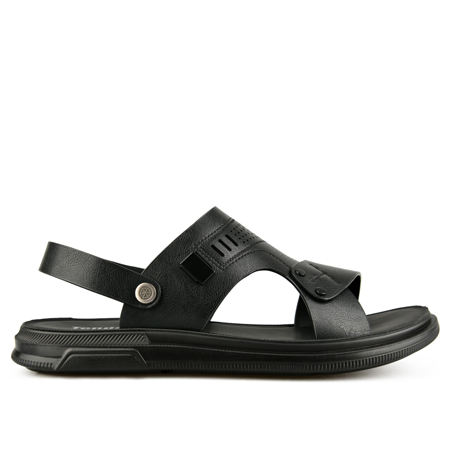 мъжки сандали естествена кожа черни 0