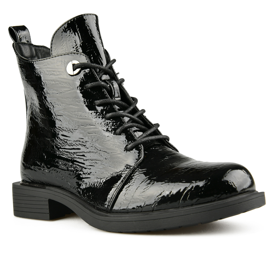 γυναικεία μποτάκια οικολογικό δέρμα μαύρο 1