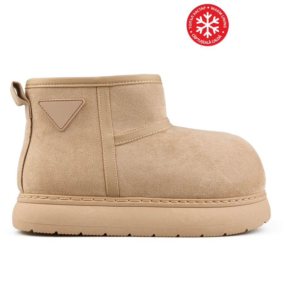 botine damă textil bej 0