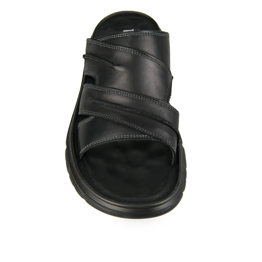 ανδρικά παντόφλες φυσικό δέρμα μαύρο 2