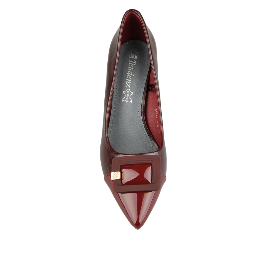 pantofi damă piele ecologică bordo 2