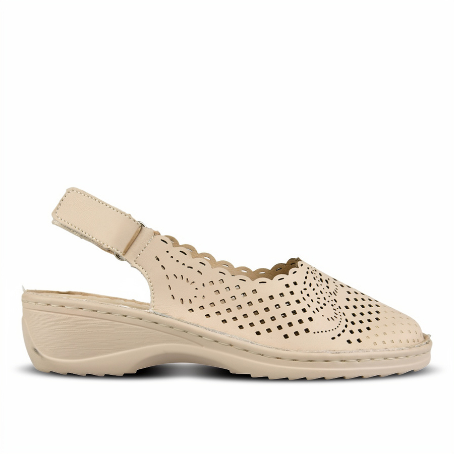 γυναικεία σανδάλια φυσικό δέρμα μπεζ 0