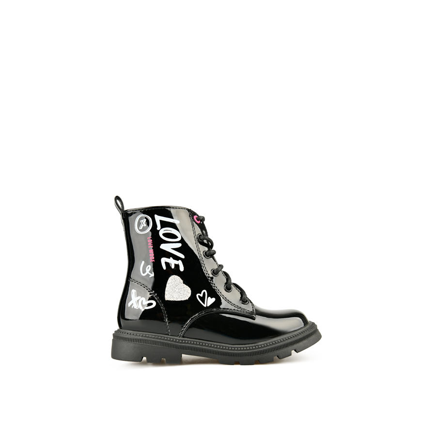 botine copii piele ecologică negru 0