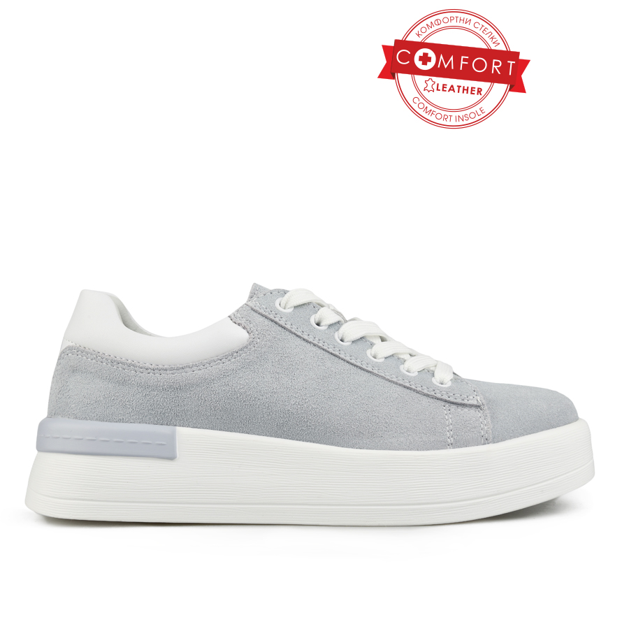 γυναικεία παπούτσια φυσικό δέρμα μπλε 0