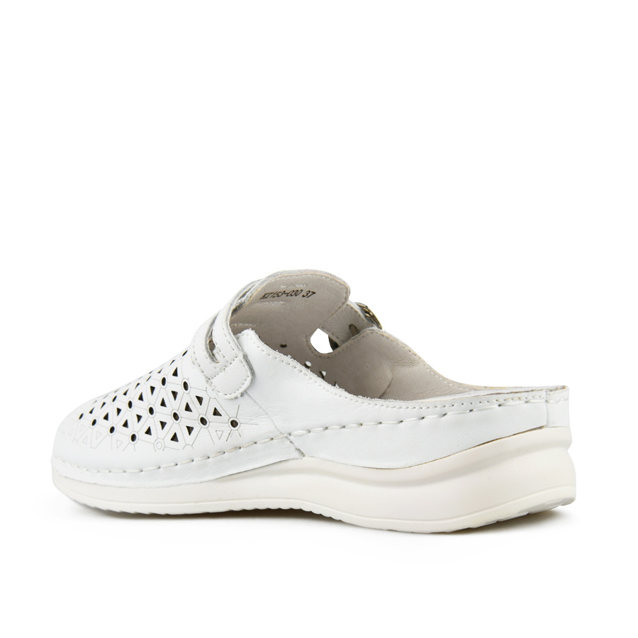 дамски чехли естествена кожа бели 3