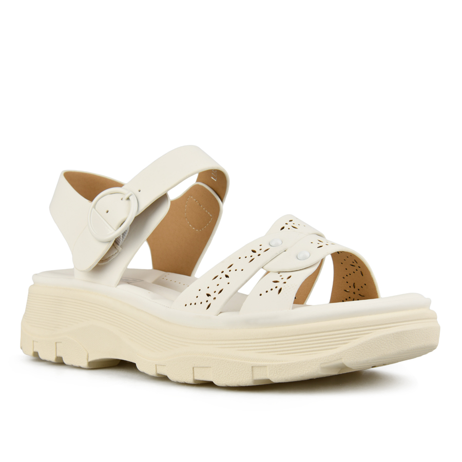 γυναικεία σανδάλια οικολογικό δέρμα λευκά 2