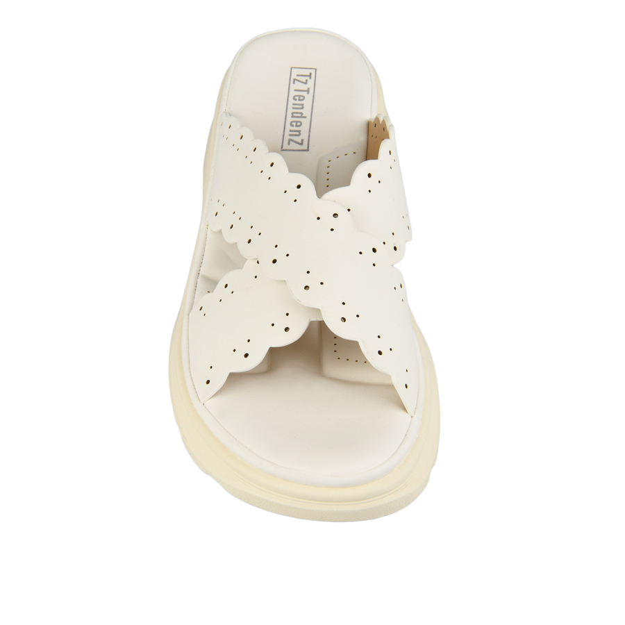 γυναικεία παντόφλες οικολογικό δέρμα λευκά 1