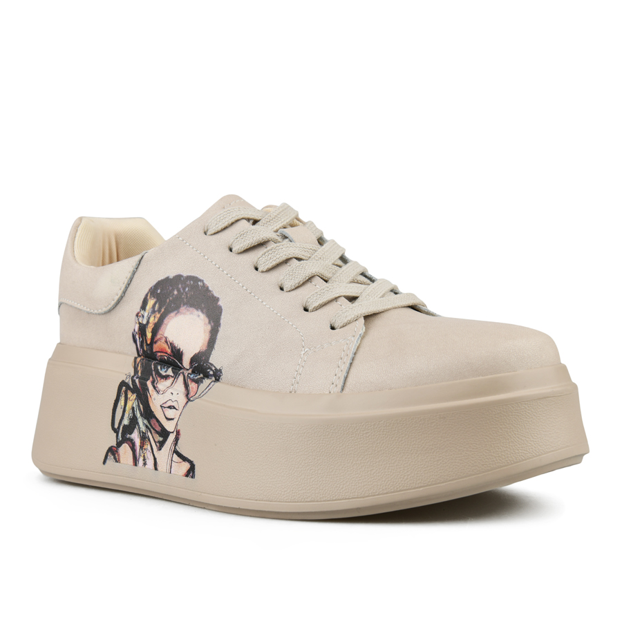 γυναικεία παπούτσια φυσικό δέρμα μπεζ 2