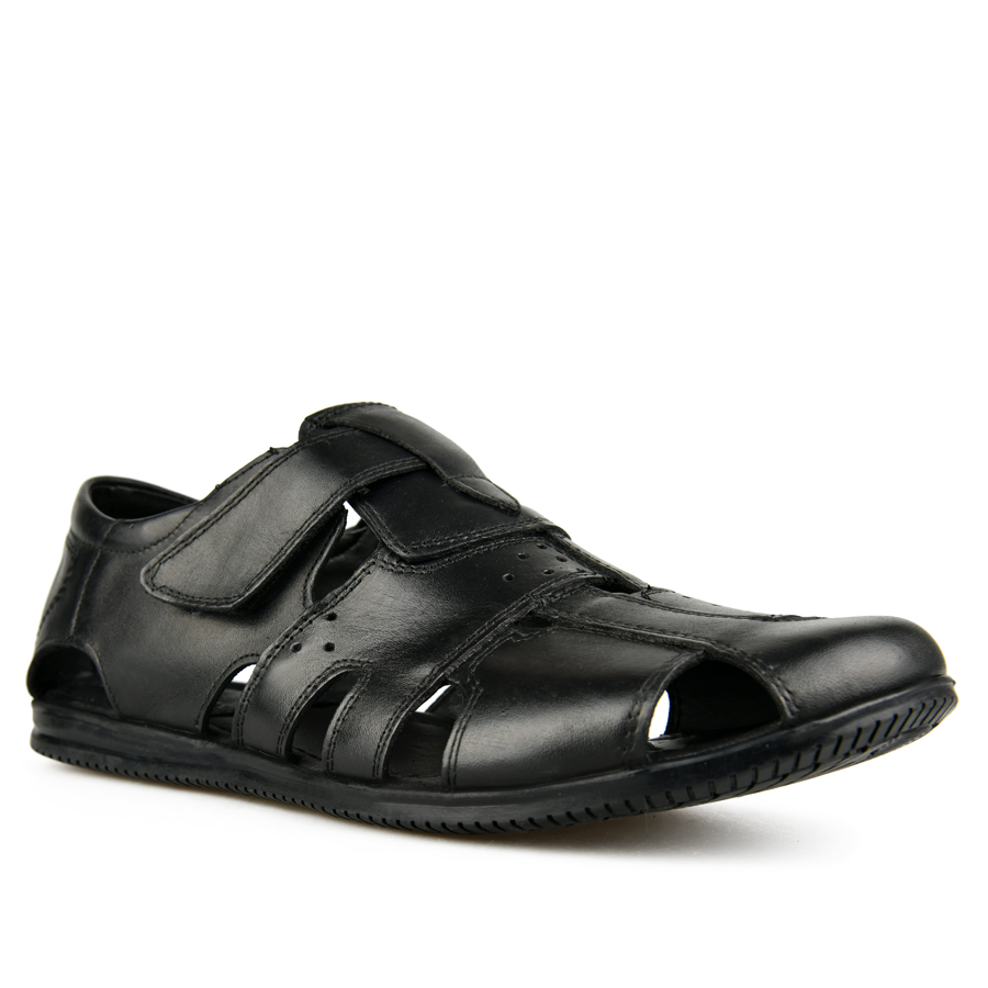 мъжки сандали естествена кожа черни 2