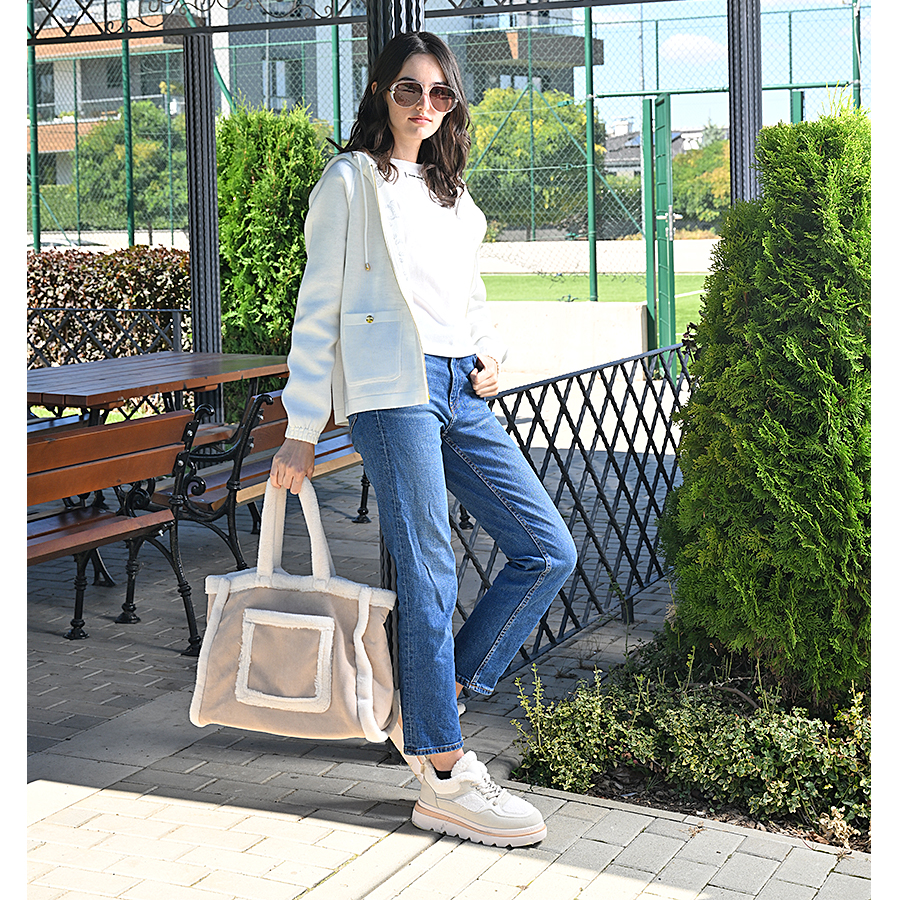 γυναικεία παπούτσια ύφασμα/οικολογικό δέρμα μπεζ 5