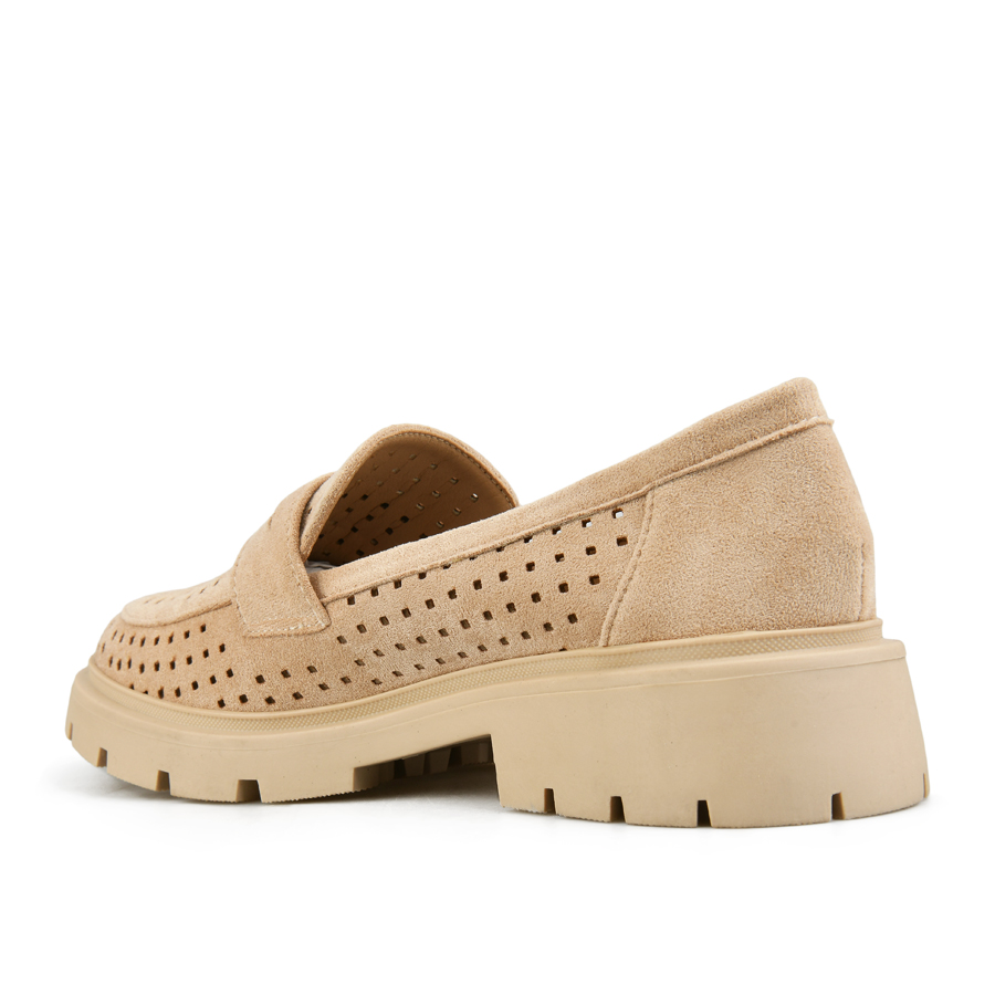 γυναικεία παπούτσια ύφασμα μπεζ 3