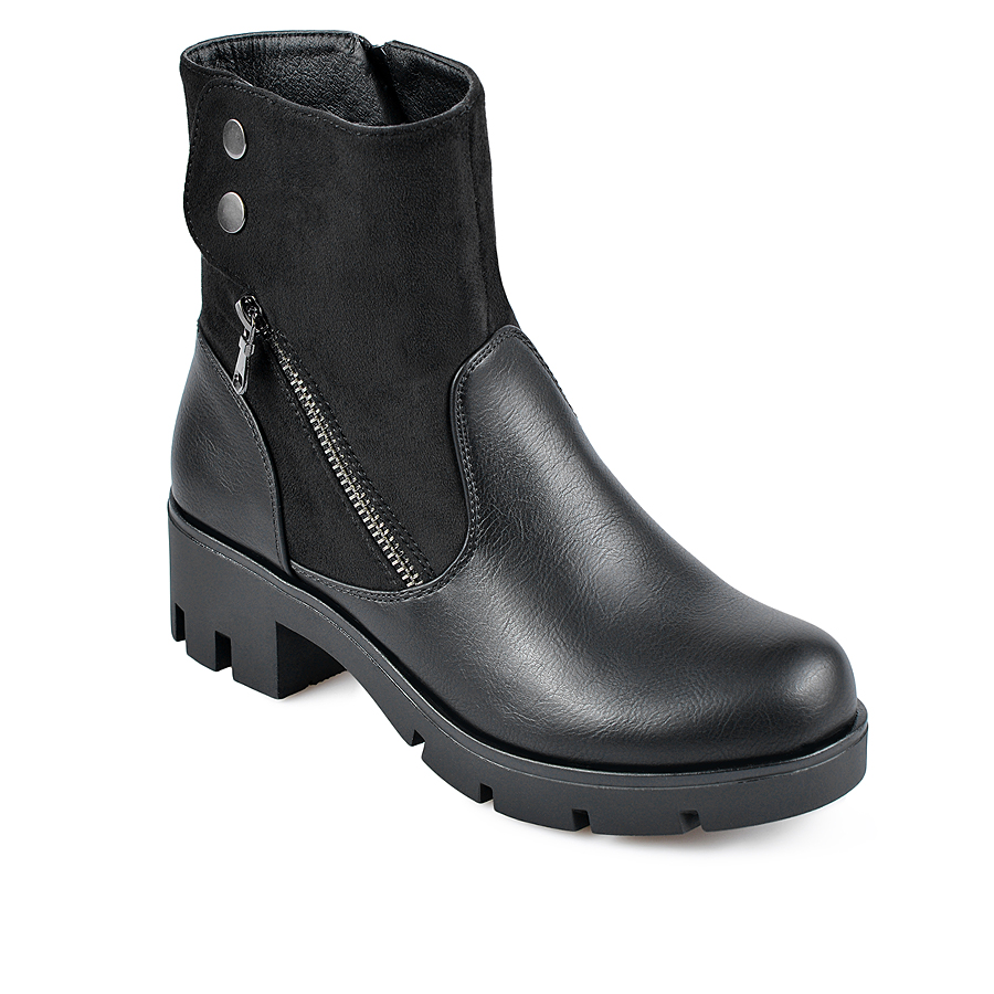 botine damă textil negru 1