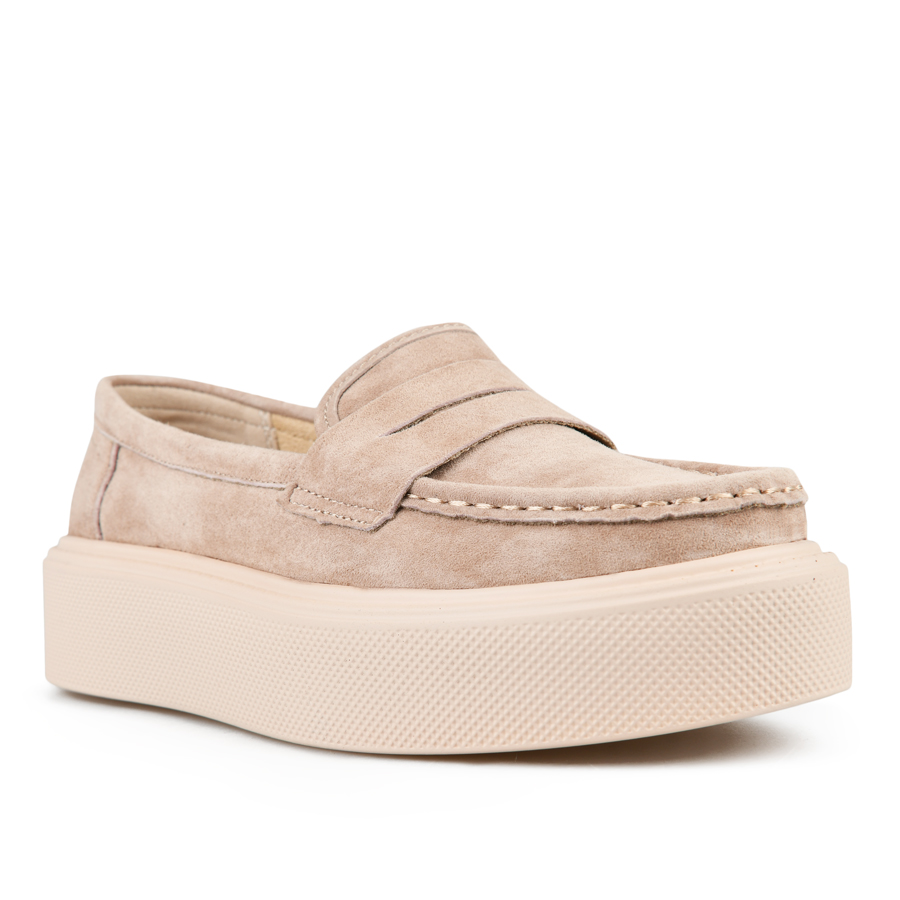 дамски обувки естествена кожа бежови 2