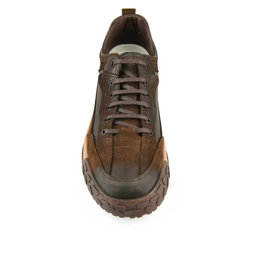 ανδρικά παπούτσια φυσικό δέρμα σκούρο καφέ 1