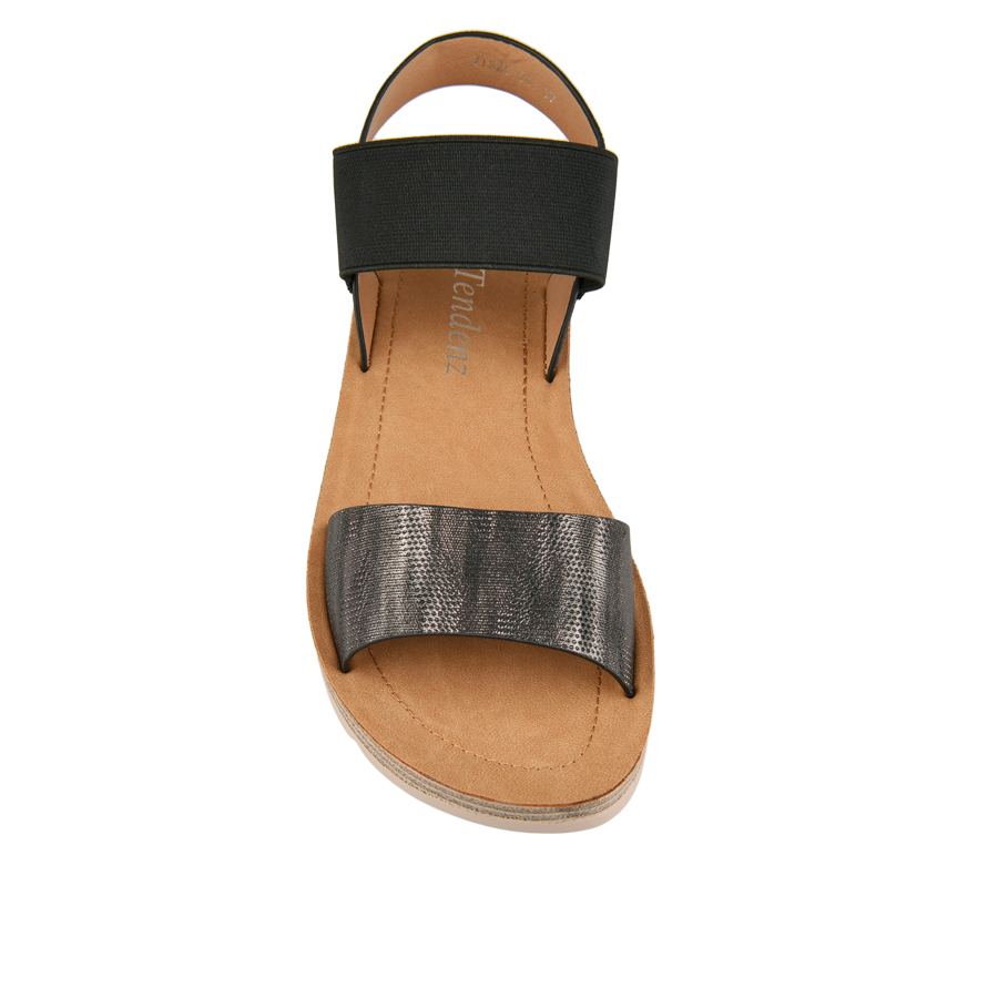 дамски сандали еко кожа/текстил черни 1