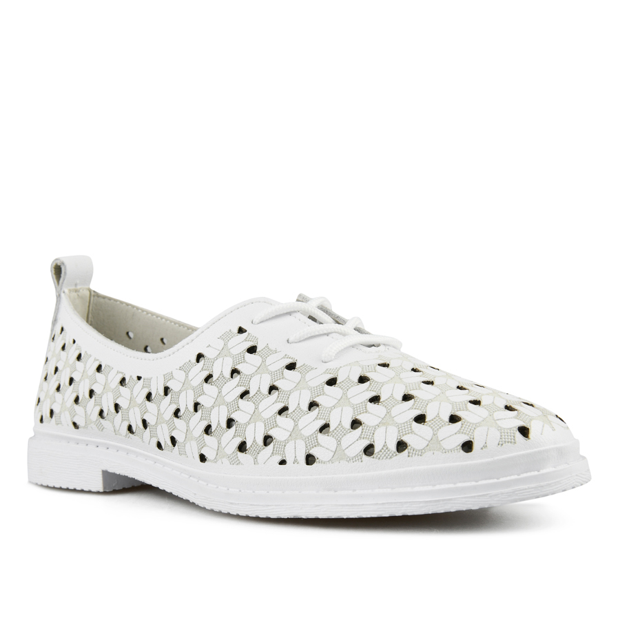 γυναικεία παπούτσια φυσικό δέρμα λευκά 1