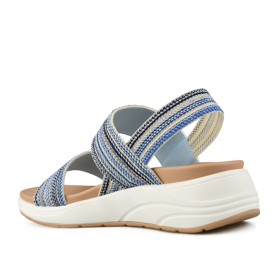 γυναικεία σανδάλια ύφασμα μπλε 3
