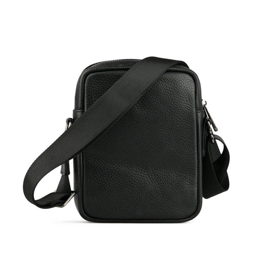 ανδρική τσάντα φυσικό δέρμα μαύρη 1