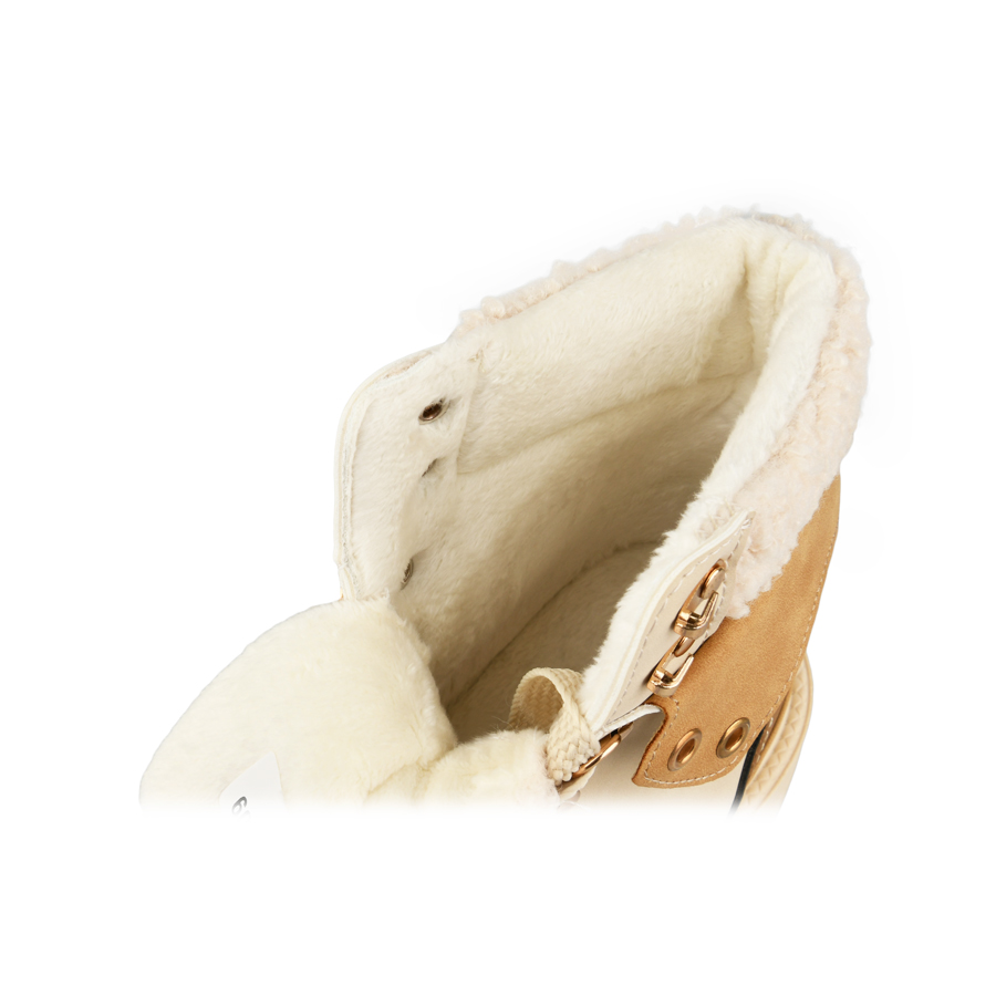 botine damă piele ecologică/textil bej 5