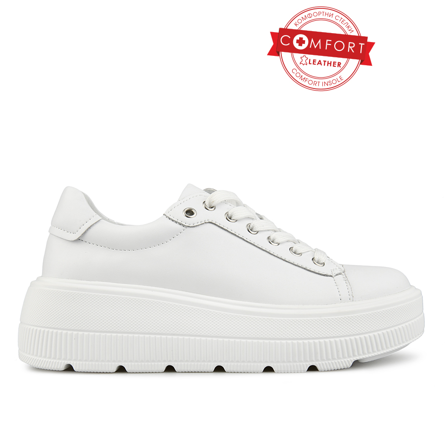 γυναικεία παπούτσια φυσικό δέρμα λευκά 0