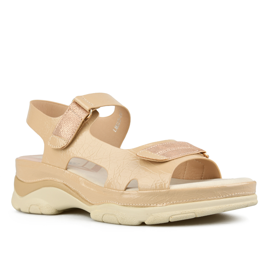 γυναικεία σανδάλια οικολογικό δέρμα ανοιχτό μπεζ 1