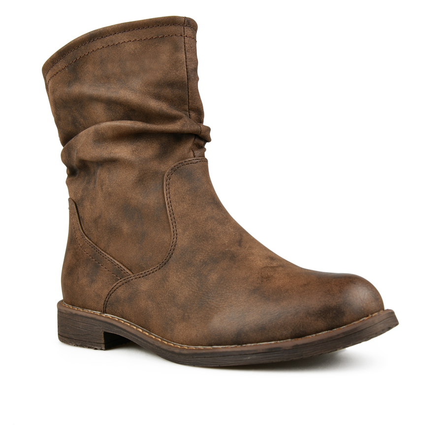 γυναικεία μποτάκια οικολογικό δέρμα καφέ 1