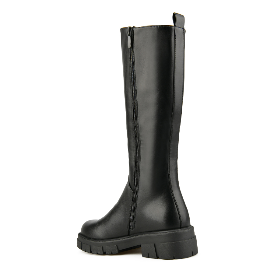 cizme damă piele ecologică/textil negru 3