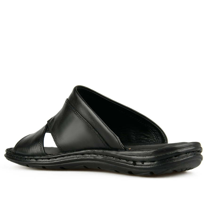 ανδρικά παντόφλες φυσικό δέρμα μαύρο 3