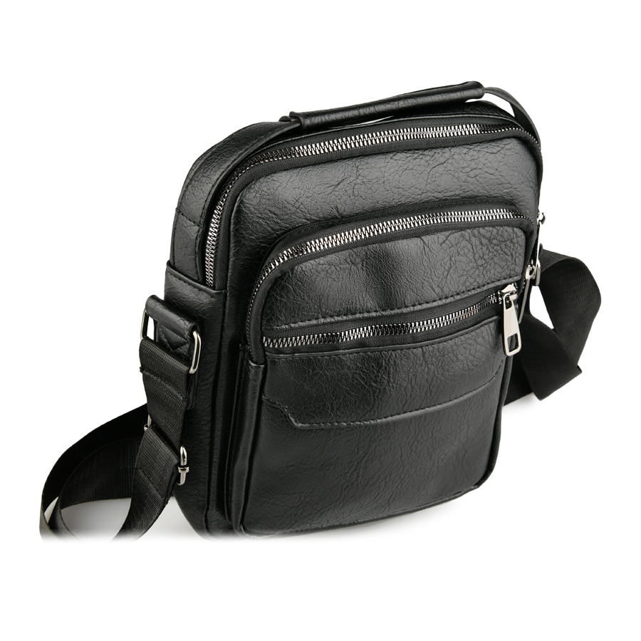 geantă bărbați piele ecologică negru 2