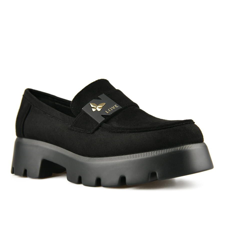 γυναικεία παπούτσια ύφασμα μαύρο 2