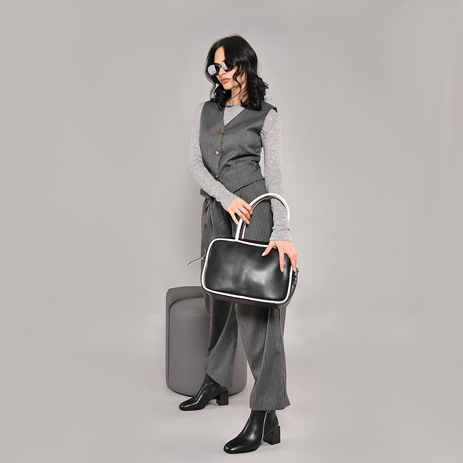 дамски боти еко кожа черни 7