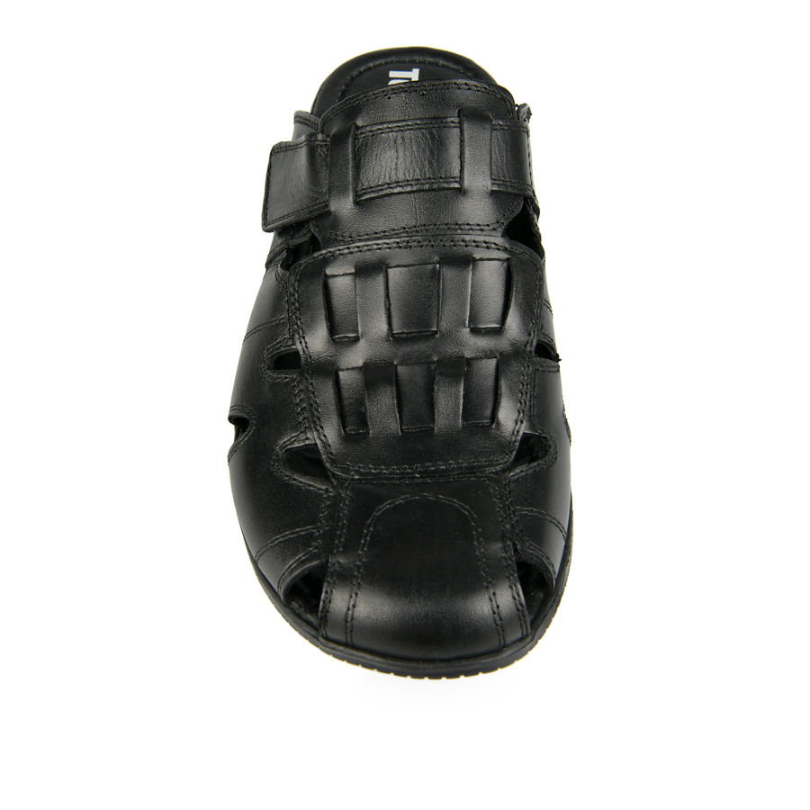 мъжки чехли естествена кожа черни 1