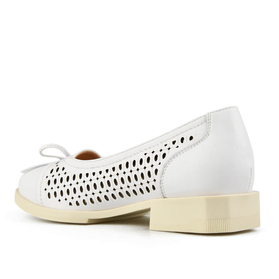 γυναικεία παπούτσια φυσικό δέρμα λευκά 3