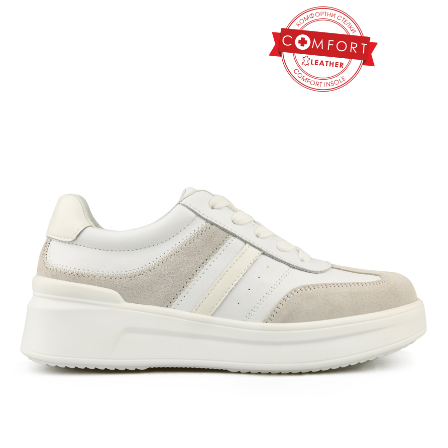 γυναικεία παπούτσια φυσικό δέρμα λευκά 0