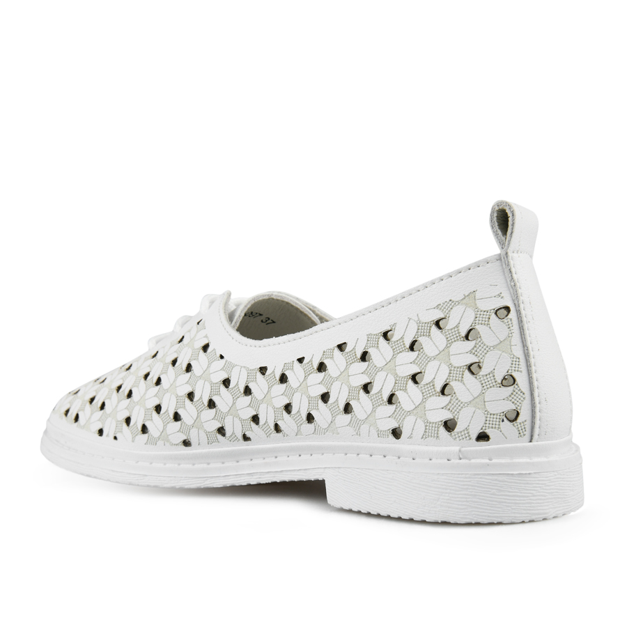 γυναικεία παπούτσια φυσικό δέρμα λευκά 3