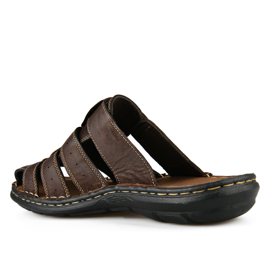 ανδρικά παντόφλες φυσικό δέρμα καφέ 3