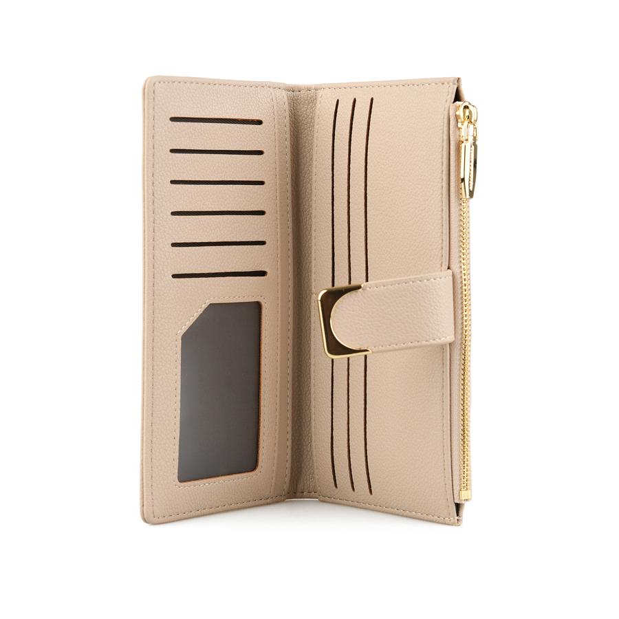 portofel damă piele ecologică bej 2