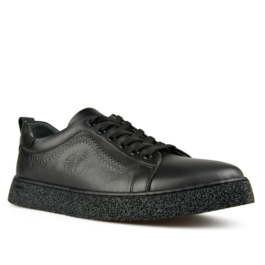 ανδρικά παπούτσια φυσικό δέρμα μαύρο 2